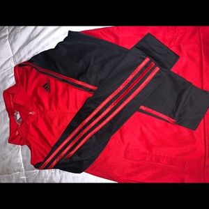 Red and black adidas jacket